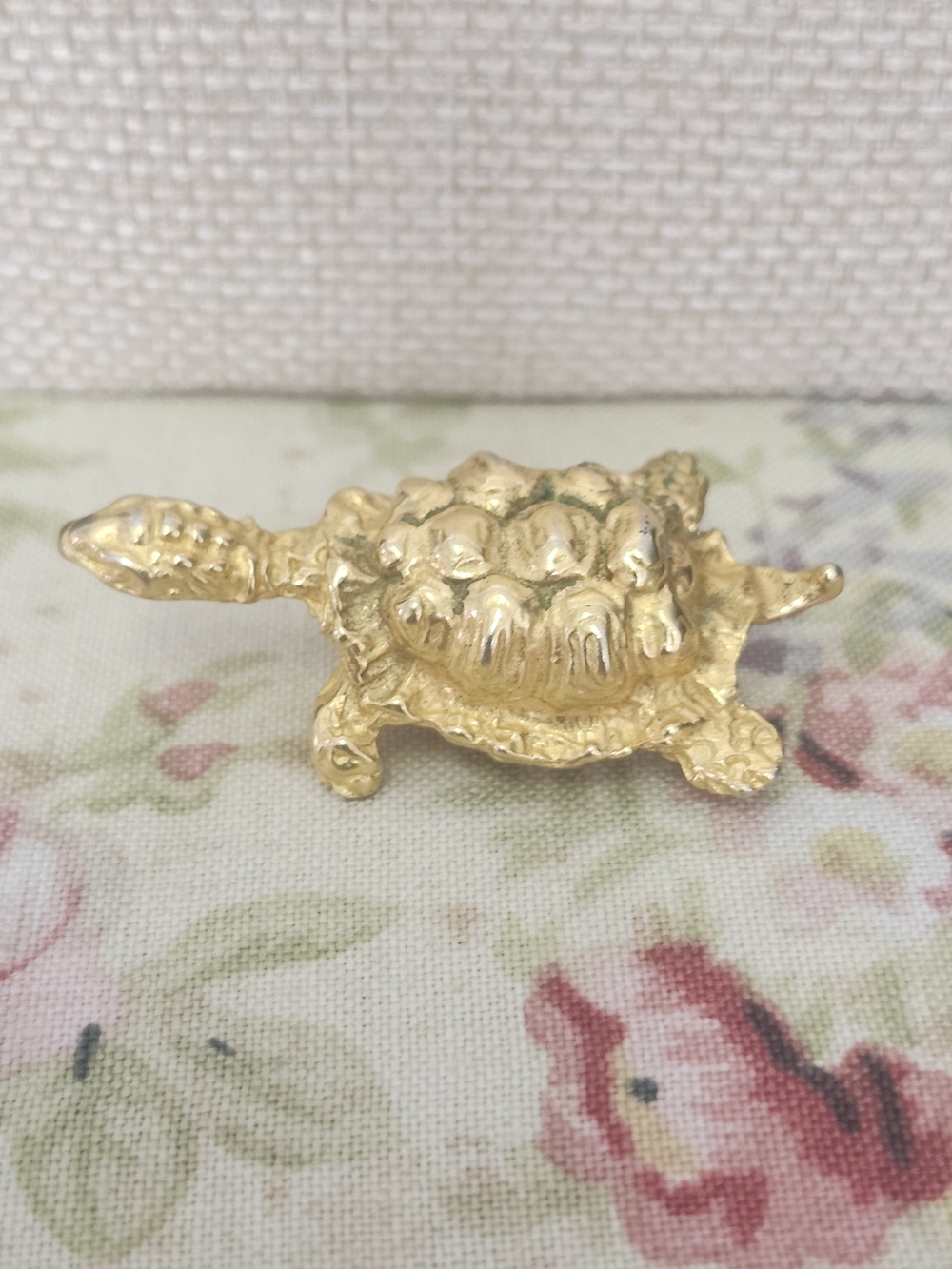 JADED Turtle Brooch RARE. gold Plated
